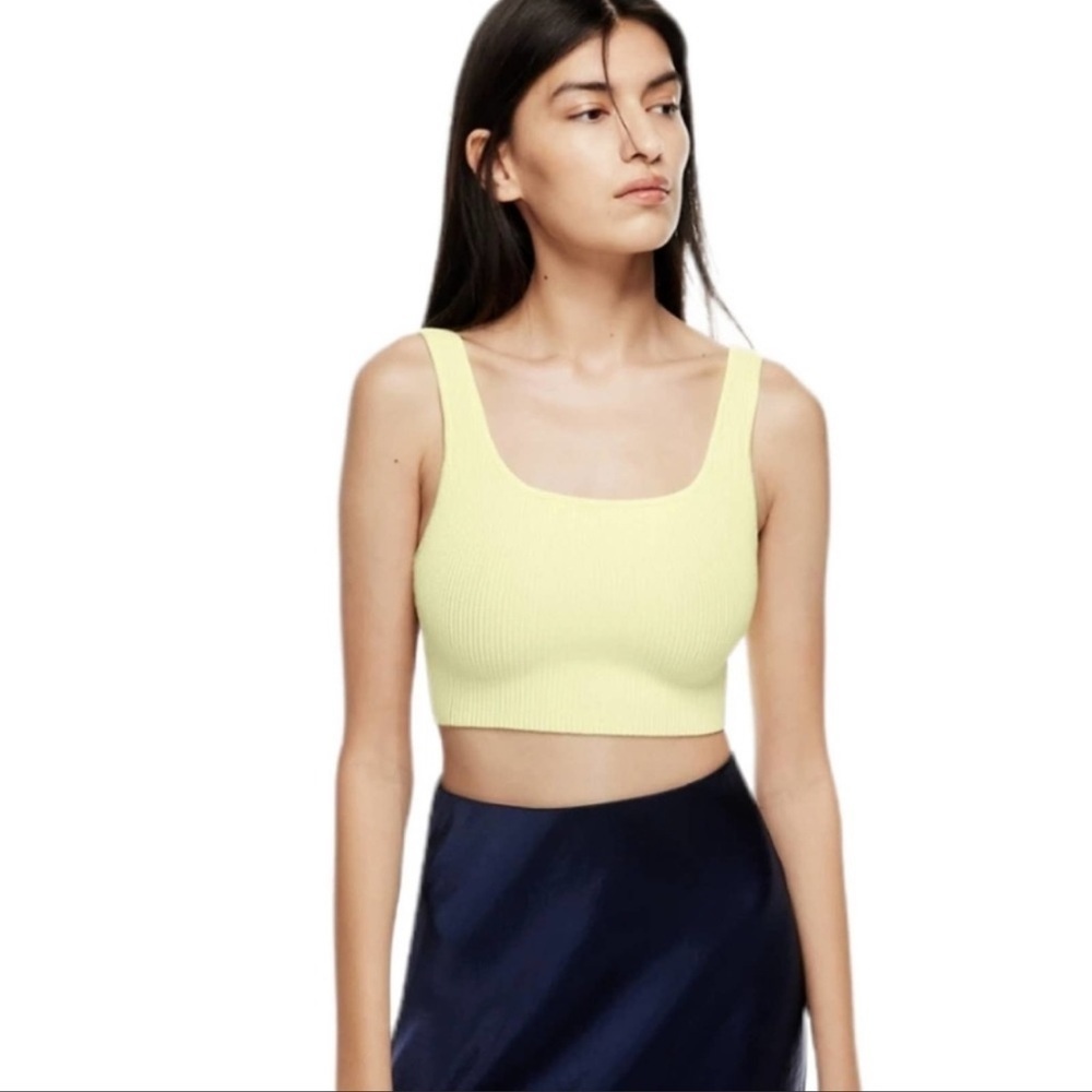 Babaton Yellow Cropped Tank Top